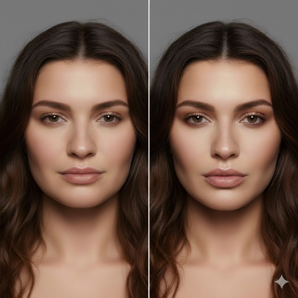 Close-up of dermal filler application